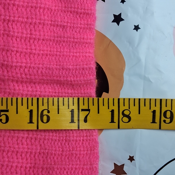 360 Cashmere XS Hot Neon Pink Cropped Chunky Knit Sweater Relaxed Boxy Luxury - Picture 9 of 9
